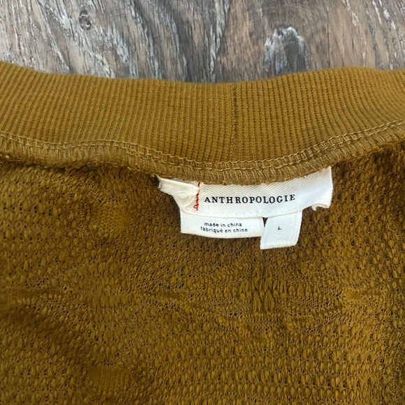 Anthropologie V-Neck Sweater two piece set in deep Mustard - Picture 3 of 3